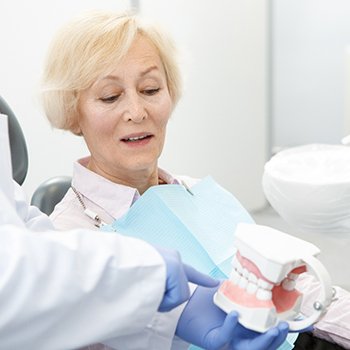older woman consultation for dentures