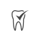 Animated tooth with checkmark icon