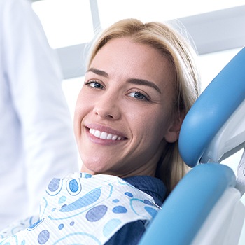 Smiling woman in dental chair