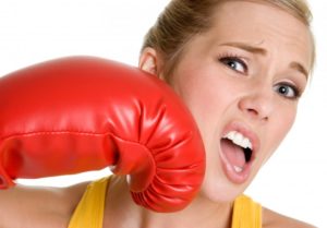 woman boxing glove